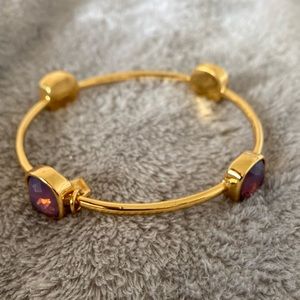 Coach Gold/Purple Square Stone Bangle